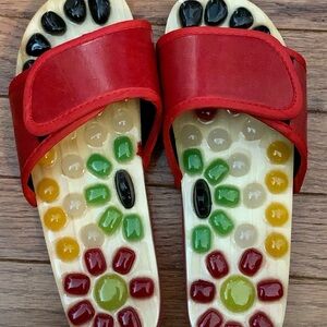 Womens Red Massage Sandals